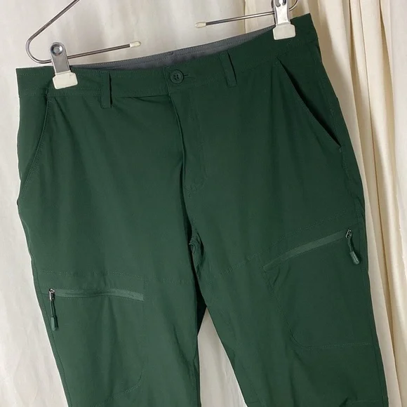 Eddie Bauer 10 2.0 Polar Fleece Lined Pants Forest Green Ice Fishing Snowshoeing - Picture 2 of 9